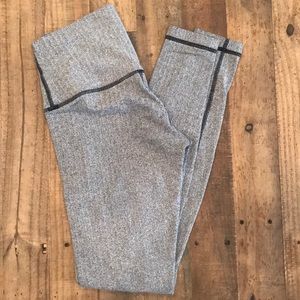 lululemon athletica Gray Herringbone High-Rise Leggings with Black Trim